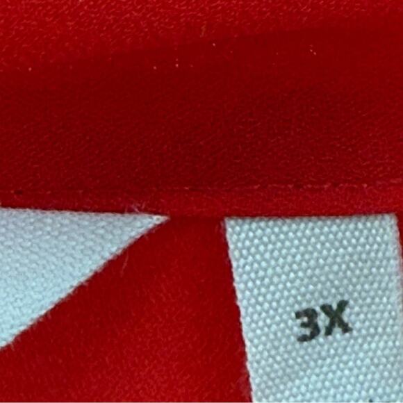 Soft Surrounding Red Open Front Waterfall Light Ruffle Kimono
Cardigan Size 3X - Picture 6 of 7